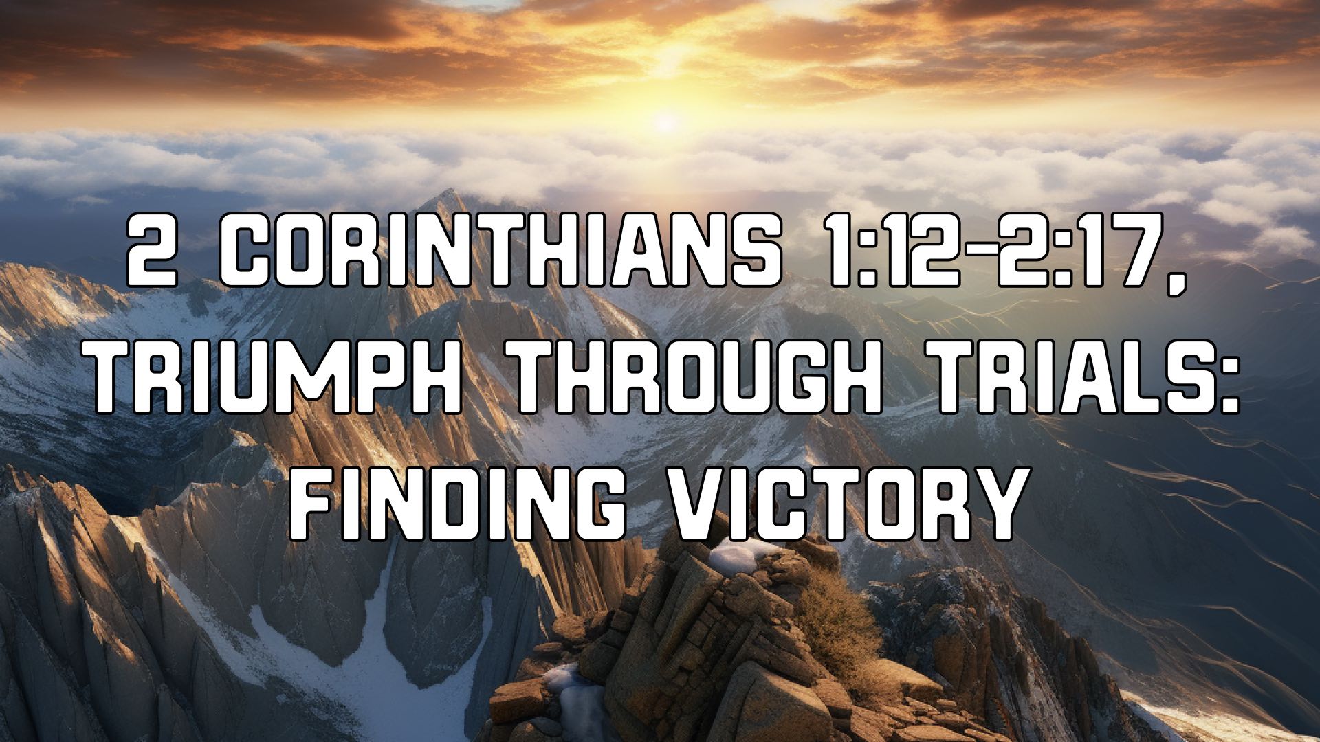 2 Corinthians 1:12-2:17, Triumph through Trials: Finding Victory